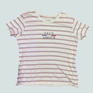 Cute French Shirt Faux Amour